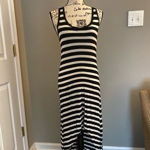 Black & White stripped hi-lo tank dress